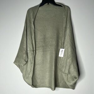 BIJOUX TERNER Women Sage Knitted Cocoon Shawl Size OS